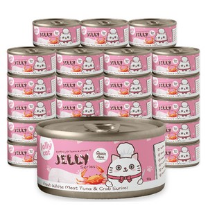 졸리캣 고양이 캔사료 젤리 참치 & 게맛살, 80g, 24개