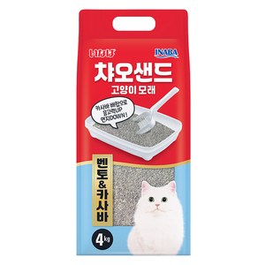 이나바 응고형 챠오샌드 벤토 & 카사바 고양이 모래, 4kg, 1개, 무향