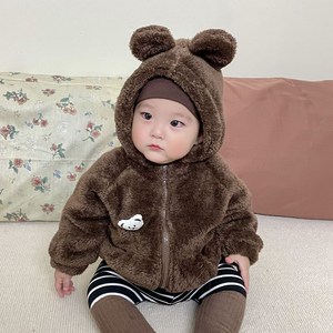 베베니즈 유아용 소프트플리스 곰돌이 후드 점퍼