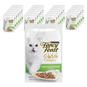 팬시피스트 3개월 이후 고양이 쁘띠딜라이트 주식 파우치, 닭, 50g, 24개