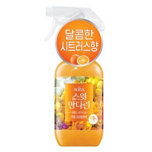 AURA 퍼퓸 섬유탈취제 상큼한 시트러스향 스윗만다린, 1개, 490ml