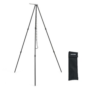 아이두젠 캠핑 3단 랜턴 스탠드 냄비 걸이 미니 삼각대 TS30 + 수납가방 세트, 블랙, 1세트