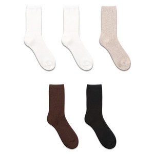 GGRN 여성용 프리미엄 램스 울 캐시미어 양말 5켤레 세트