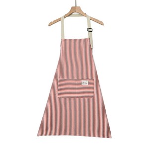 씨오브비 스트라이프 투포켓 주방 앞치마, 레드, 1개
