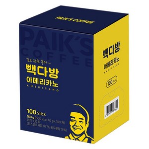 빽다방 아메리카노 스틱커피, 1.6g, 1개, 100개입