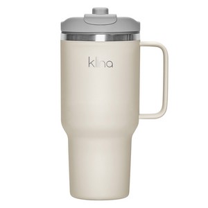 클리나 뉴원더 보온보냉 빨대 손잡이 차량용 텀블러, 크림, 900ml, 1개