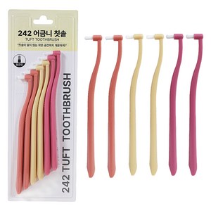 242 어금니 둥근모 칫솔, 6개입, 1세트