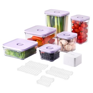 바퀜 포라 시그니처 밀폐용기 7종 + 네트 채반 3종 세트, 1세트, 밀폐용기 6종 + 다이스 바큐머 + 네트 채반 3종