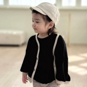 베베나인 아동용 린넨 엣지 가디건