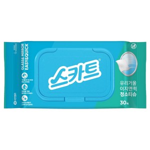 스카트 유리거울 이지앤퀵 청소티슈 30p, 1개