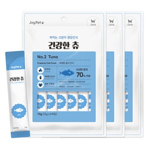 조이펫 고양이 간식 건강한츄 6개입, 참치, 72g, 3개