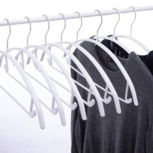 프렌지 어깨뿔방지 논슬립 라운드 스틸 프레임 옷걸이, 10개, 화이트