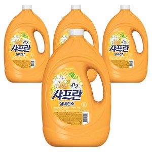 샤프란 실내건조 로맨틱코튼 섬유유연제, 3.1L, 4개
