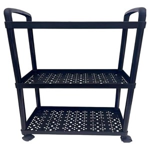 아이로우 이동식 선반 수납 이동식 트롤리 3단 30 x 20 x 63 cm, 블랙