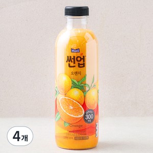 썬업 오렌지주스, 4개, 750ml