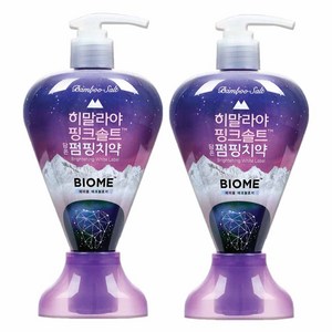 히말라야 핑크솔트 담은 펌핑치약 브라이트닝 화이트라벨 바이옴, 285g, 2개