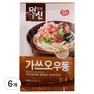 동원 면발의신 가쓰오우동, 385.6g, 6개