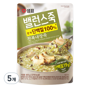 샘표 밸런스죽 전복내장죽, 420g, 5개