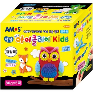 아모스 탱탱 아이클레이 KIDS 5p, 검정, 80g, 1세트