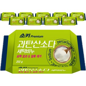 소키 무궁화 프리미엄 과탄산소다 세탁비누, 200g, 10개