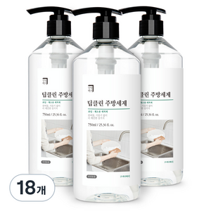 살림백서 딥클린 주방세제 프레쉬베리향, 18개, 750ml