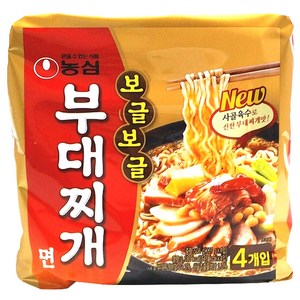 농심 보글보글 부대찌개면 127g, 4개