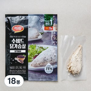 하림 수비드 닭가슴살 블랙페퍼 6개입, 100g, 18봉