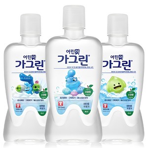 가그린 어린이용 구강세정제 사과향, 380ml, 3개