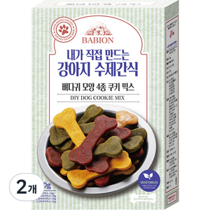 바비온 강아지 뼈다귀 모양 4종 쿠키믹스 수제간식, 혼합맛, 200g, 2개