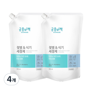 궁중비책 젖병 & 식기세정제 캡리필형, 4개, 400ml