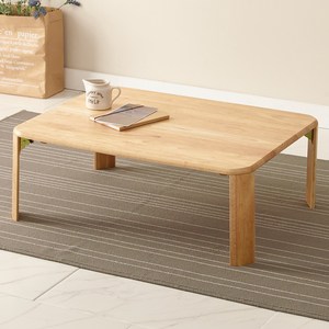조은세상 고무나무 원목 테이블 800 x 600 mm, 내추럴
