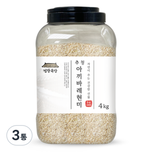 건강곡간 추청 아끼바레 현미, 4kg, 3개