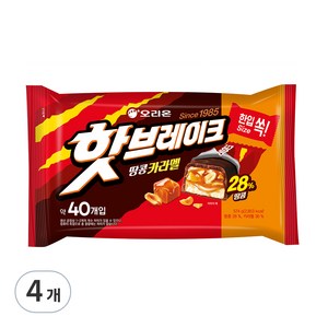 오리온 핫브레이크 땅콩카라멜, 574g, 4개