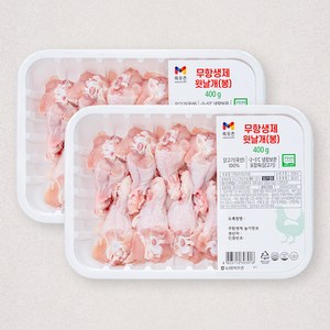 목우촌 무항생제 인증 닭윗날개 봉 (냉장), 400g, 2팩