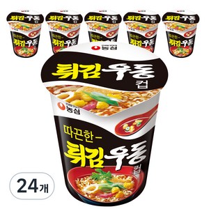 농심 튀김우동컵, 62g, 24개