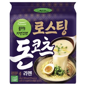 풀무원자연건면 로스팅 돈코츠 라멘 109.5g, 4개