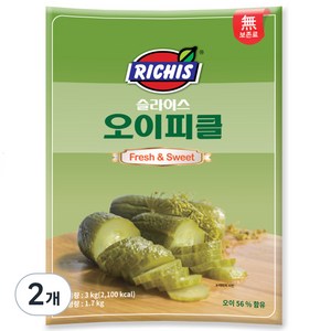 리치스 슬라이스 오이피클 파우치, 3kg, 2개