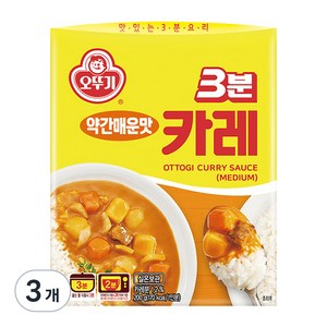 오뚜기 3분 카레 약간매운맛, 200g, 3개