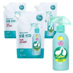 온더바디 코튼풋 발을씻자 풋샴푸 레몬민트향 본품 385ml + 리필팩 500ml 3p, 1개