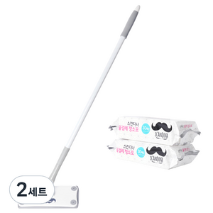 샤바스 스칸디나 밀대 청소기 + 물걸레 청소포 30매 x 2p, 2세트