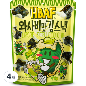 바프 와사비맛 김스낵, 40g, 4개