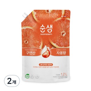 순샘 구연산 주방세제 자몽향, 1.2L, 2개