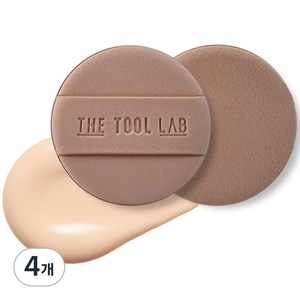더툴랩 쫀쫀밀착 롱래스팅 텐션 퍼프 Round 촉촉, 4개, 모카