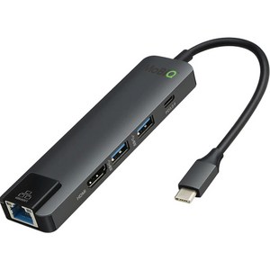 모비큐 애플맥북C타입 5 in 1 HDMI USB3.0 허브 EM-ACH51P, 혼합색상, 1개