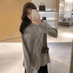주디앤 여성용 빅포켓 오버핏 긴팔 티셔츠