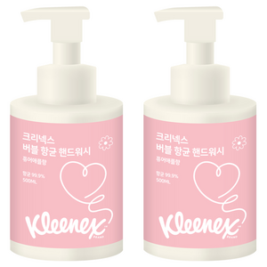크리넥스 버블버블 핸드워시 퓨어애플, 500ml, 2개