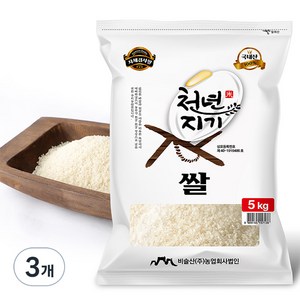 비슬산 천년지기쌀 2024년산 햅쌀 백미, 상등급, 5kg, 3개