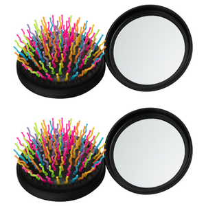 아이캔디 레인보우 볼륨S 헤어브러쉬 컴팩트, 블랙, 2개
