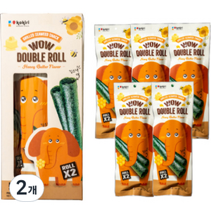 kokiri 와우 더블롤 김스낵 허니버터맛 5p, 25g, 2개