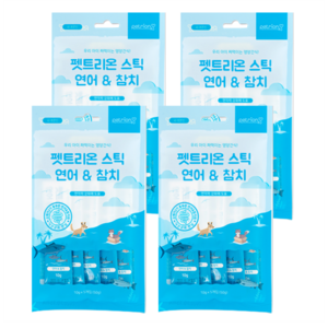 펫트리온 스틱 강아지 고양이 간식 4p, 연어 + 참치 혼합맛, 50g, 4개